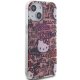Hello Kitty iPhone 15 dėklas IML Tags Graffiti, rožinis