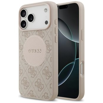 Guess 4G Circle Classic Logo MagSafe dėklas iPhone 17 Pro Max, rožinis