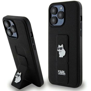 Karl Lagerfeld dėklas iPhone 13 Pro Max telefonui su Gripstand, juodas