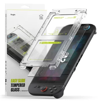 Ringke Easy Slide Tempered Glass for Nintendo Switch 2, 2-Pack - Transparent
