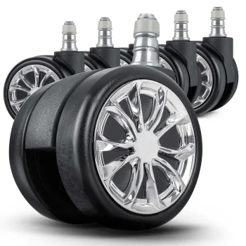 Sofotel Rubberized Chair Wheels, Black, 5 Pcs