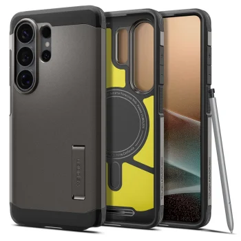 Dėklas Spigen Tough Armor Mag skirtas Samsung Galaxy S26 Ultra, pilkas