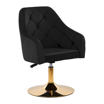 Ergonomiška aksominė sukamoji kėdė 4Rico QS-BL14G, juoda
