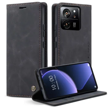 Xiaomi 13T / 13T Pro CASEME Wallet Magnetic Leather Case Cover, Black