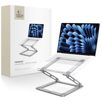 Sulankstomas nešiojamojo kompiuterio stovas Tech-Protect ULS400 iki 17", pilkas