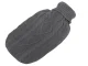Large rubber hot water bottle with sweater cover, 2L, dark grey