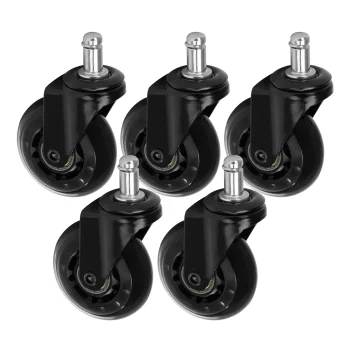 Activeshop Roll Speed Stool Castor Wheels, 11x21 mm, Black, 5 Pcs
