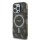Guess IML 4G Background MagSafe dėklas, skirtas iPhone 16 Pro, rudas