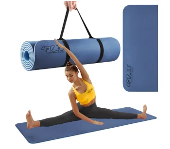 4Fizjo 997 TPE Yoga and Fitness Mat 180x60x1 cm, Navy Blue