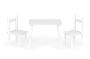 Vaikiškas staliukas su 2 kėdutėmis ECOTOYS 131080, baltas