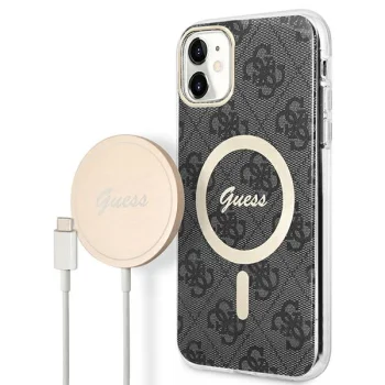 Dėklo ir įkroviklio rinkinys Guess GUBPN61H4EACSK, skirtas iPhone 11, juodas