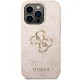 Guess dėklas iPhone 15 Pro Max telefonui 4G Big Metal Logo, rožinis