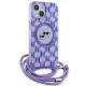 Karl Lagerfeld dėklas iPhone 15 / 14 / 13 su virvele Crossbody Monogram, violetinis