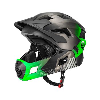 Rockbros TS-61 vaikiškas dviratininko šalmas su nuimama apsauga, S (48-54 cm), žalias