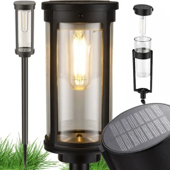 Saulės energija įkraunamas sodo LED šviestuvas, šilta šviesa, 57 cm
