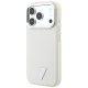 Guess Grained Triangle Logo MagSafe dėklas iPhone 18 Pro Max / 17 Pro Max, smėlio spalvos