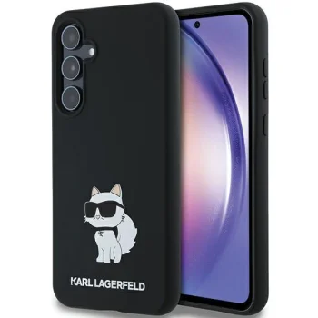 Karl Lagerfeld Silicone Choupette Metal Pin dėklas Samsung Galaxy A35, juodas