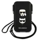 Karl Lagerfeld Saffiano Ikonik Karl&Choupette 6.1 colių telefono krepšelis, juodas