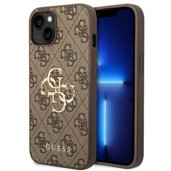 Guess 4G Big Metal Logo Case for iPhone 14/15/13 - Brown