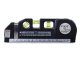 Laser Level with 250cm Tape Measure and 3 Bubble Levels, Black