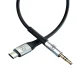 3Mk Protection AUX garso laidas 3.5 mm - USB-C, 1 m, sidabrinis