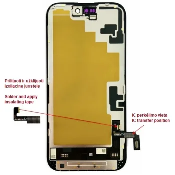 Ekranas iPhone 16, LTPO Soft OLED, 60 Hz, 6.12"