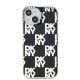 DKNY IML Checkered Mono Pattern dėklas iPhone 15 / 14 / 13 modeliams, juodas