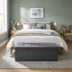 Storage Ottoman Bench 111x38 cm Upholstered ModernHome, dark grey
