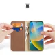 Dux Ducis iPhone 14 Pro Max atverčiamas odinis dėklas Hivo, rudas