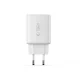 Tech-Protect NCA65W-GAN 65W 3 prievadų GaN sieninis įkroviklis, Baltas