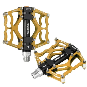 Rockbros JT201012LG 2010-12L aliumininiai platforminiai dviračio pedalai - Auksiniai