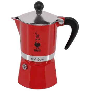 Bialetti Rainbow kavinukas, 3 puodeliai (130ml), raudonas