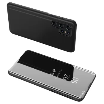 Hurtel Samsung Galaxy S24 Clear View Flip Case, Black