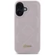Guess dėklas iPhone 16 telefonui Quilted Metal Logo, rožinis