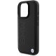 BMW Leather Hot Stamp dėklas, skirtas iPhone 16 Pro, juodas