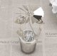 Spinning Carousel Candle Holder with Moon Charms, Silver