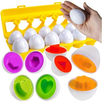 Iso Trade Montessori Educational Egg Puzzle Sorter, 12 pcs