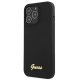 Guess Silicone Script Gold Logo dėklas iPhone 13 Pro Max, Juodas