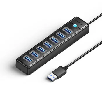 Orico PW7U-U3 USB šotuvas 7x USB-A 3.0, 1m, juodas