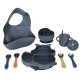 Set of silicone children\'s dishes 9 elements, gray