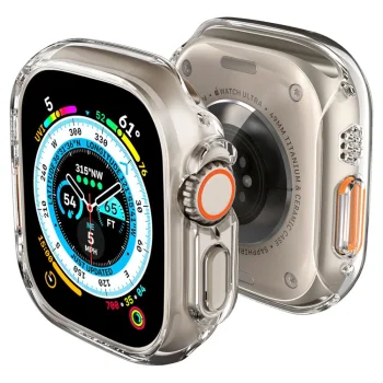 Apsauginis dėklas Spigen Thin Fit laikrodžiui Apple Watch Ultra 1 / 2 / 3 (49 mm), skaidrus