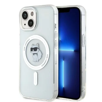 Karl Lagerfeld dėklas iPhone 15 telefonui IML Choupette MagSafe, skaidrus