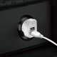 Dudao R7 Car Charger 2x USB 2.4A with 3-in-1 Cable, White