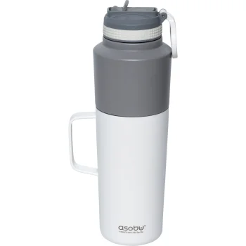 Asobu Twin Pack gertuvės ir puodelio rinkinys, 0,9 l ir 0,6 l, baltas