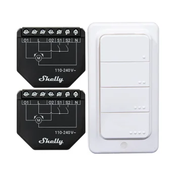Išmanusis žaliuzių valdiklio rinkinys Shelly Shutter + BLU RC Button 4
