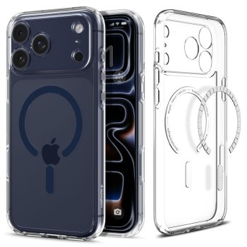 Spigen Ultra Hybrid MagSafe dėklas iPhone 17 Pro - Clear Navy Blue