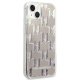 Karl Lagerfeld Liquid Glitter Monogram Case for iPhone 14, Silver
