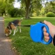 Automatinis šunų pavadėlis, juostinis, su fiksatoriumi, 5m, iki 15kg, mėlynas