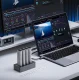 Orico IT48N-C 4 diskų M.2 NVMe docking stotelė su klonavimo funkcija, pilka