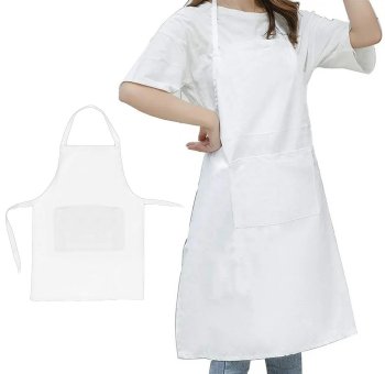 White Kitchen Apron, 70x60 cm